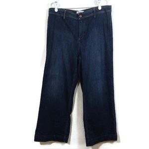 Paige Women's Nellie Jeans Cropped Wide Leg Stretch Blue No Size Tag Fit 35"X26